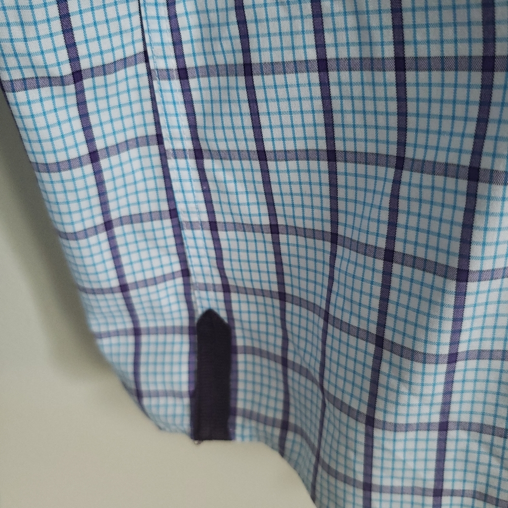 Egara Non Iron Blue & Purple Button Down Shirt M - Picture 4 of 8